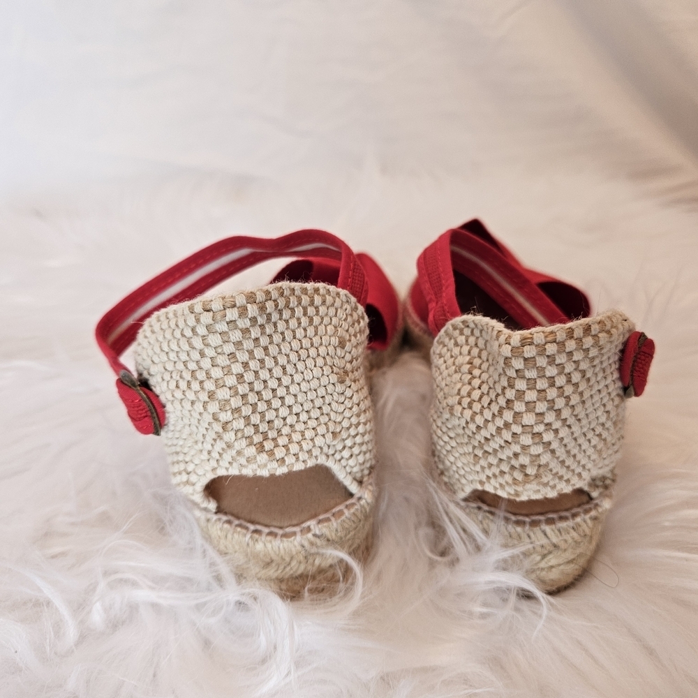 Diegos Classic Spanish Handmade Red Anklestrap Espadrilles for Women Size 37 NWT - Picture 6 of 15